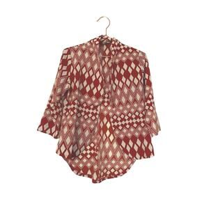 Point Geometric Rustic & Cream Open Front Women's open jacket